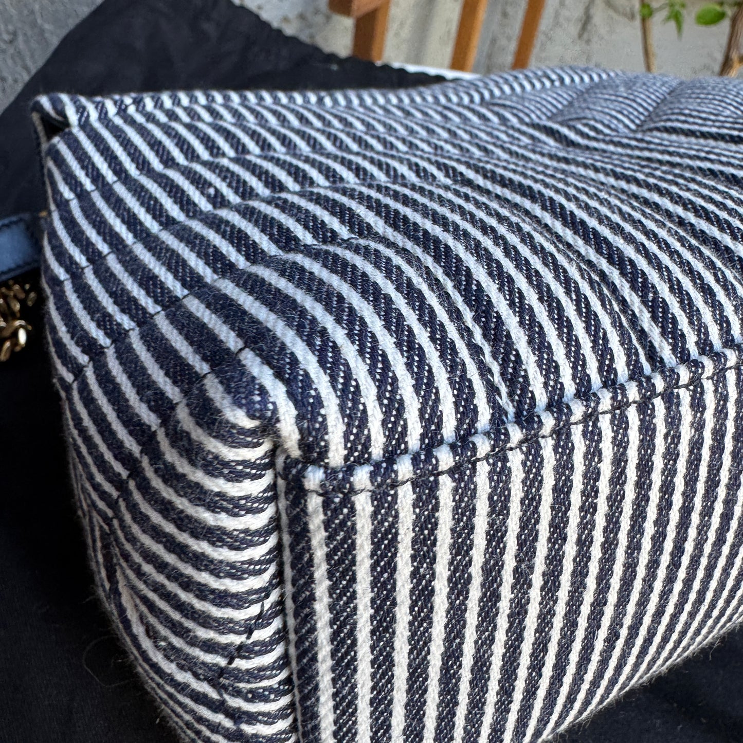 Saint Laurent Small Loulou Striped Chain Crossbody