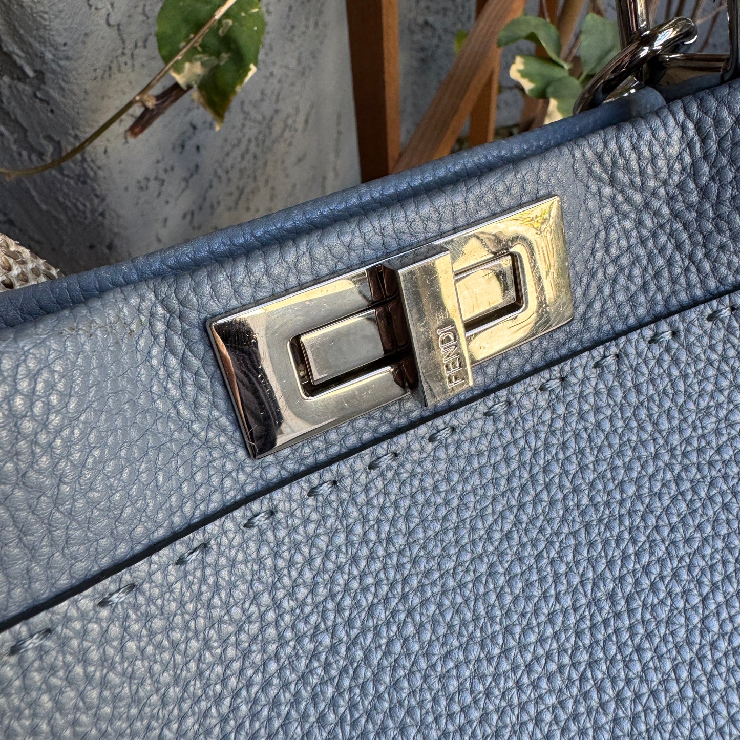 Fendi Cuoio Romano Selleria Leather Python Peekaboo Bag