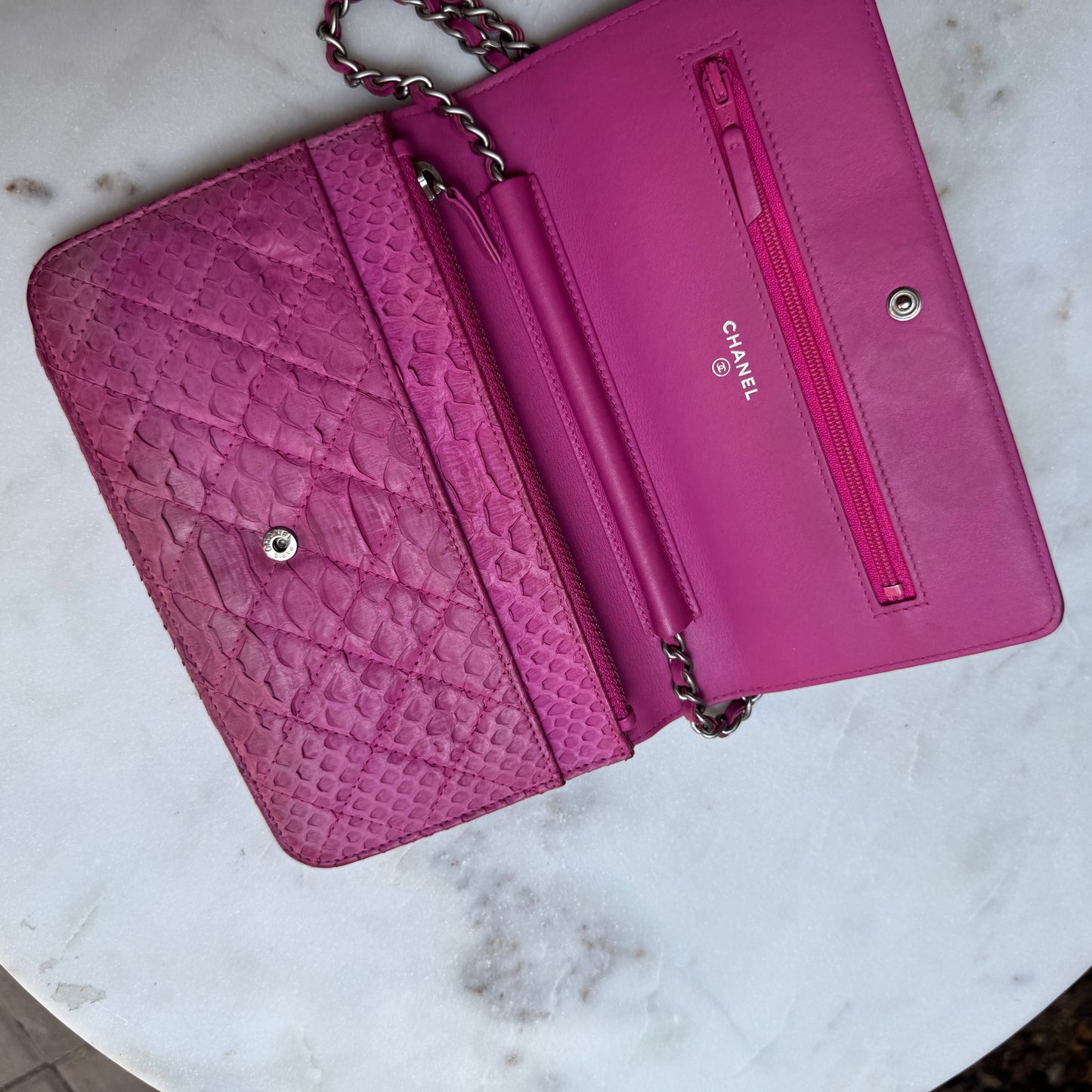 Chanel Python Boy WOC Wallet on Chain Crossbody