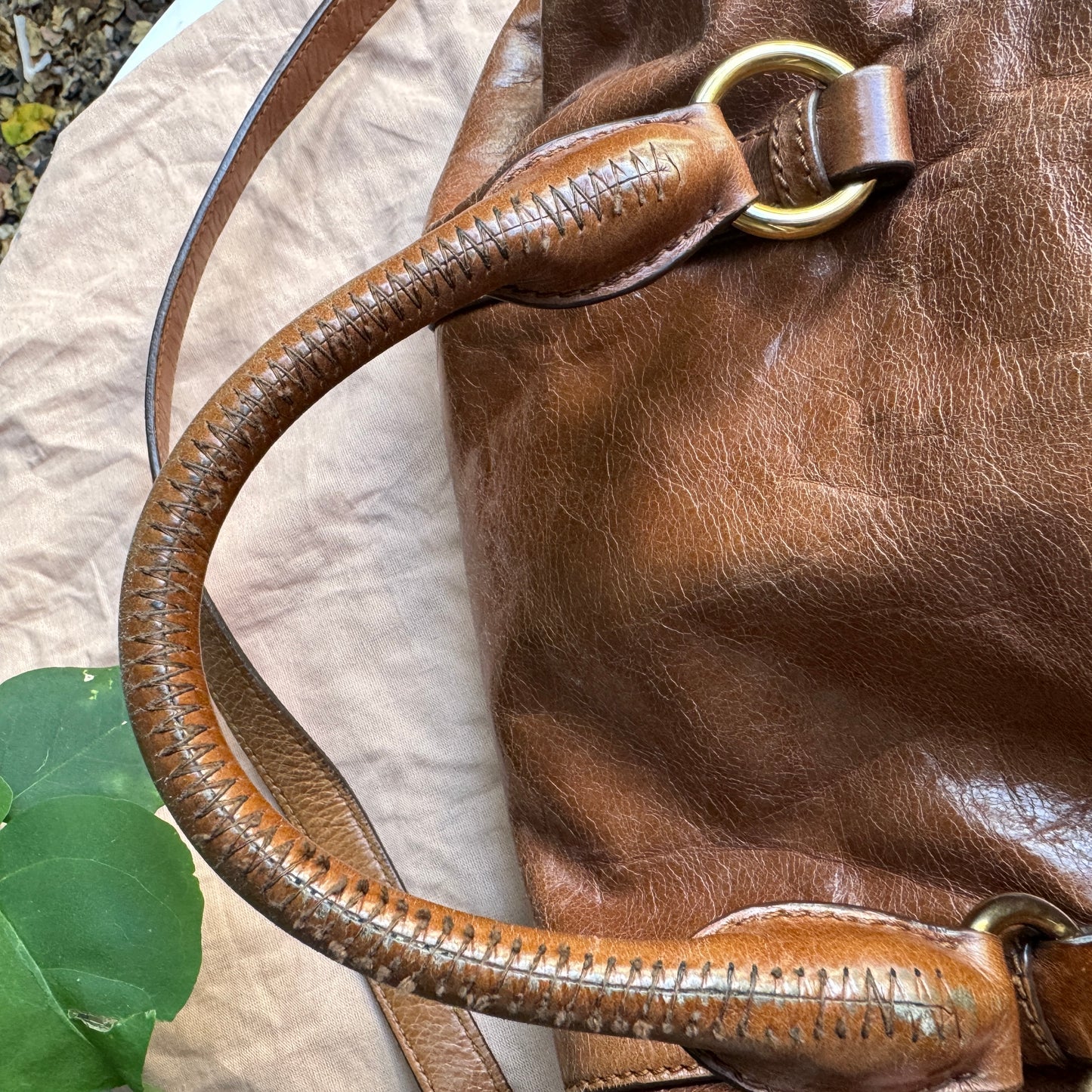 Miu Miu Vitello Lux Bow Leather Satchel