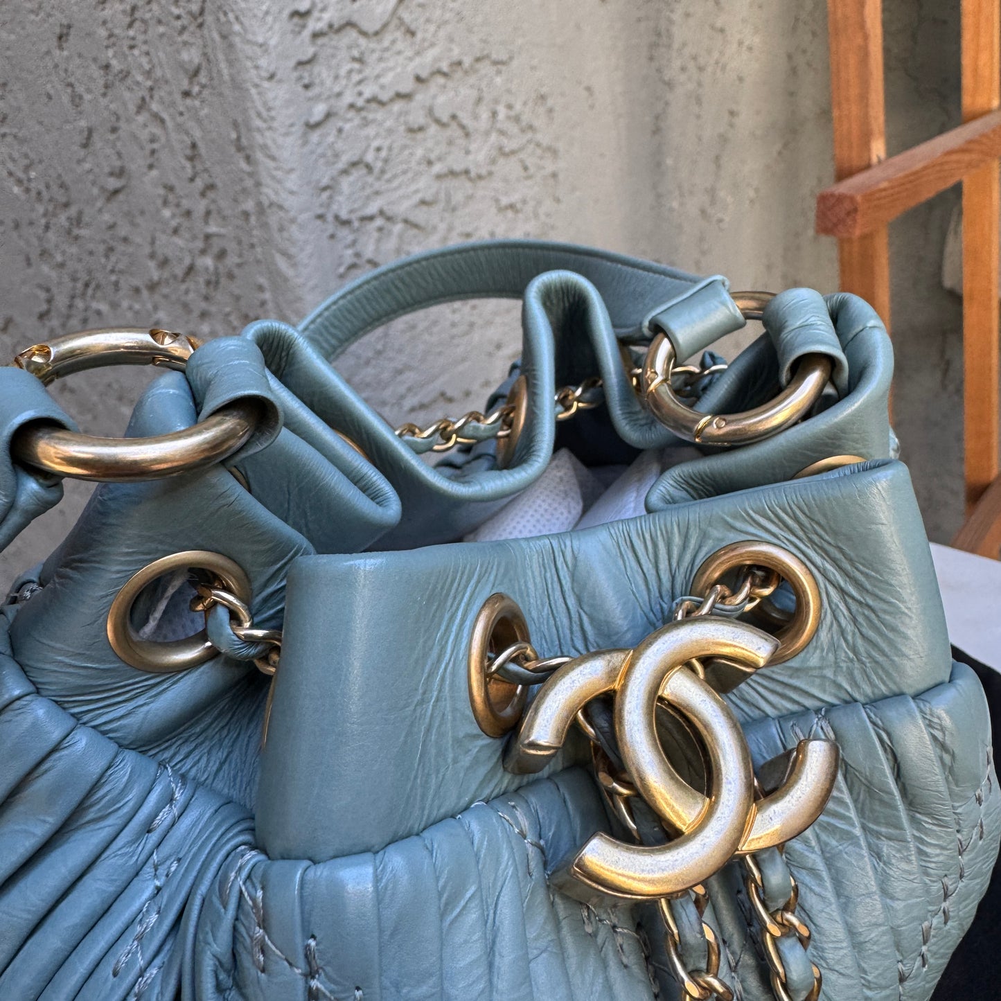 Chanel Paris-Greece Small Coco Pleats Bucket Bag