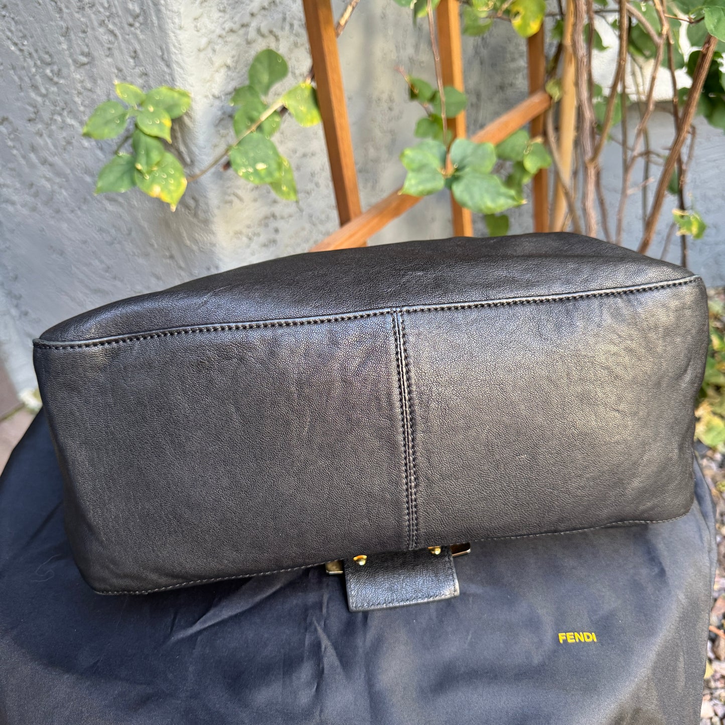 Fendi Lambskin Leather Tortoise Mamma Baguette