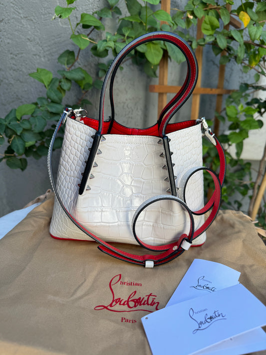 Christian Louboutin Mini Cabarock Embossed Croc Crossbody