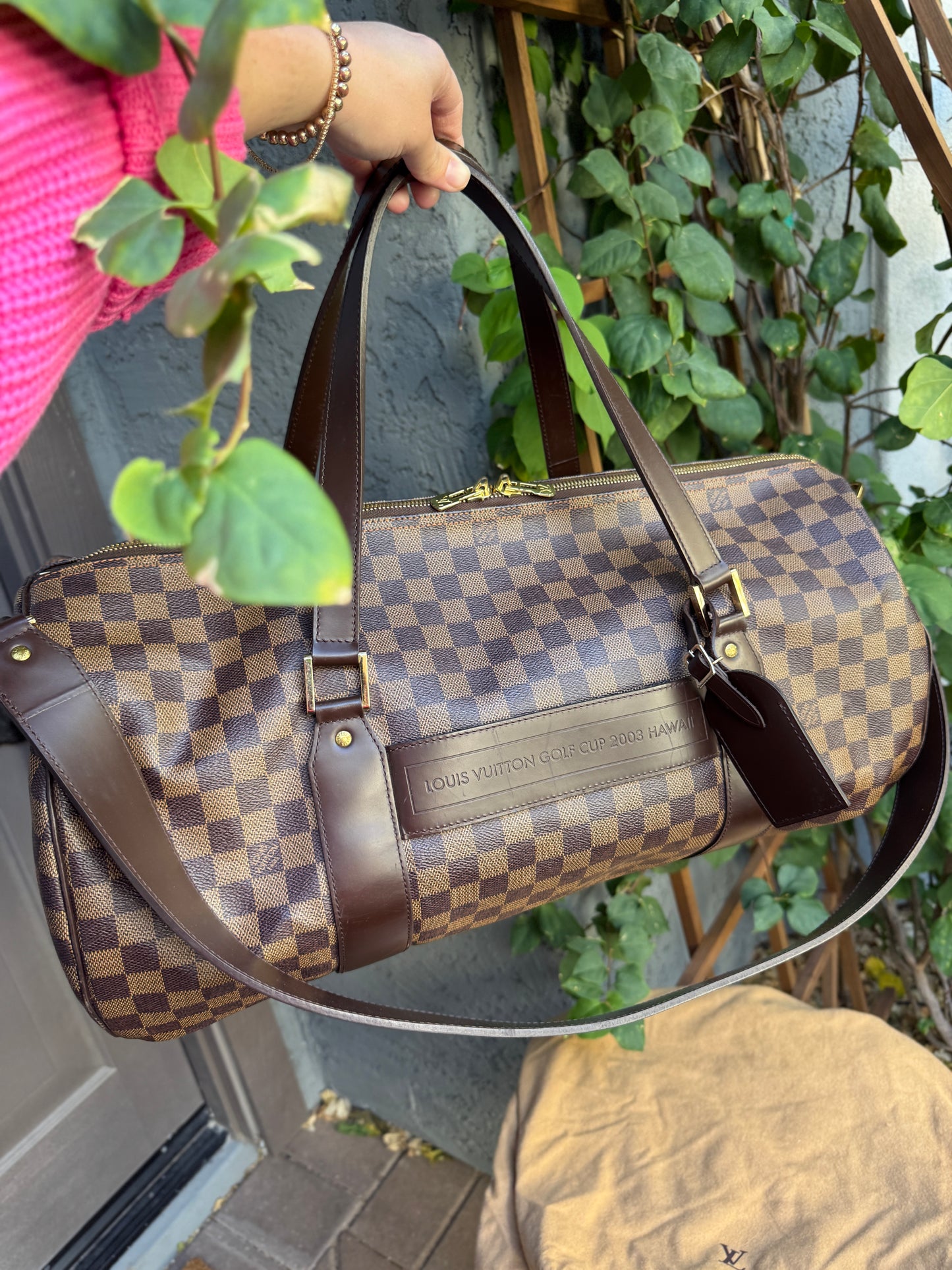 Louis Vuitton Vintage Damier Ebene Golf Cup Sac Polochon 55 Duffle