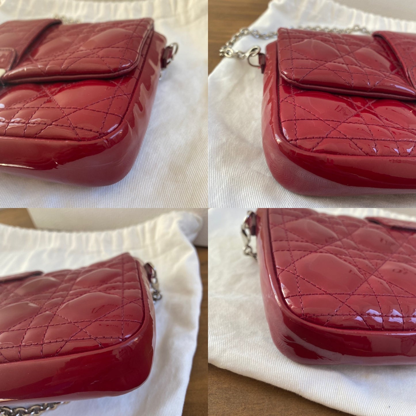 Dior Patent Leather Cannage Miss Dior Wallet on Chain Crossbody