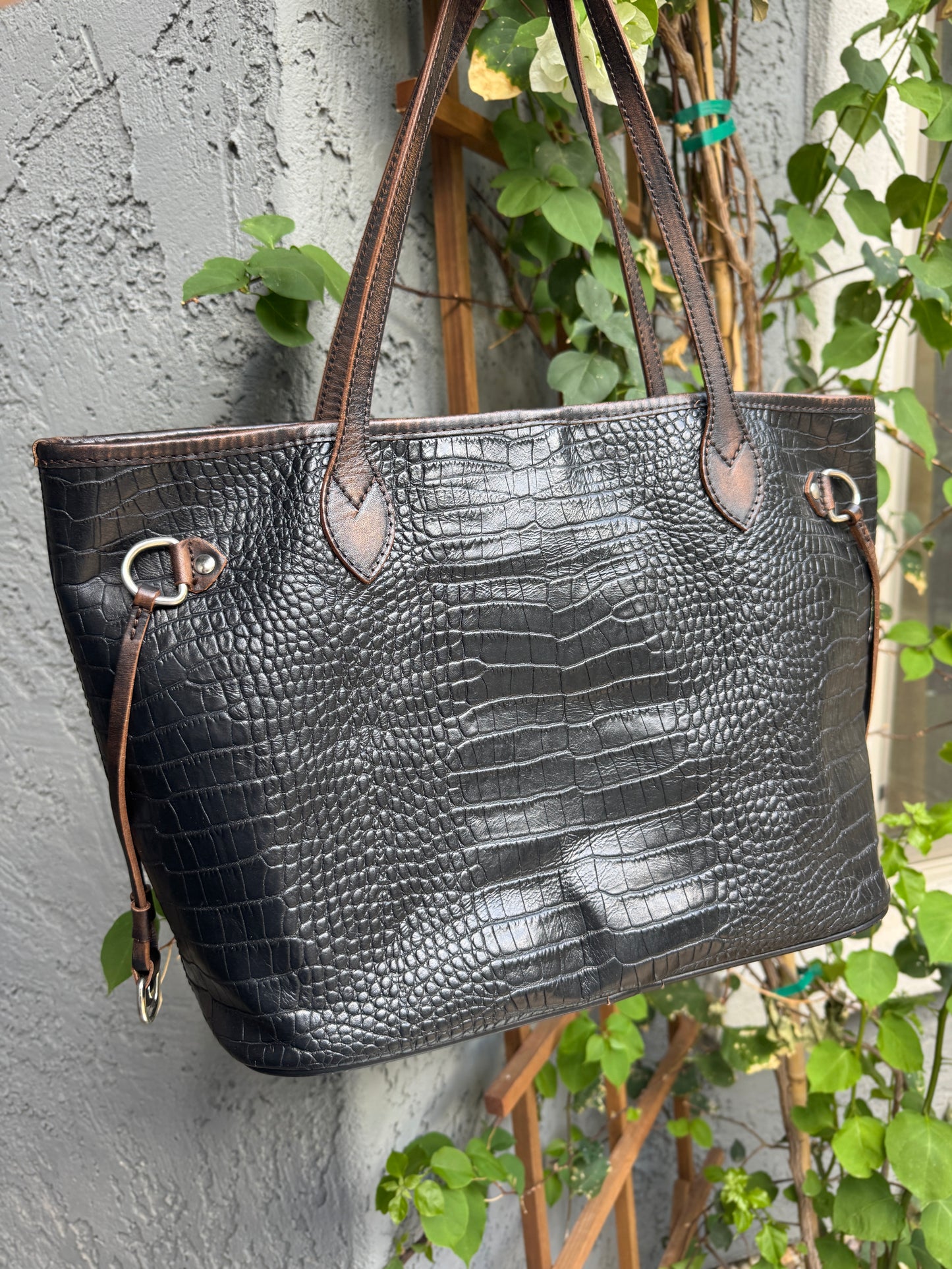 Freebird Embossed Crocodile Leather Mara Tote