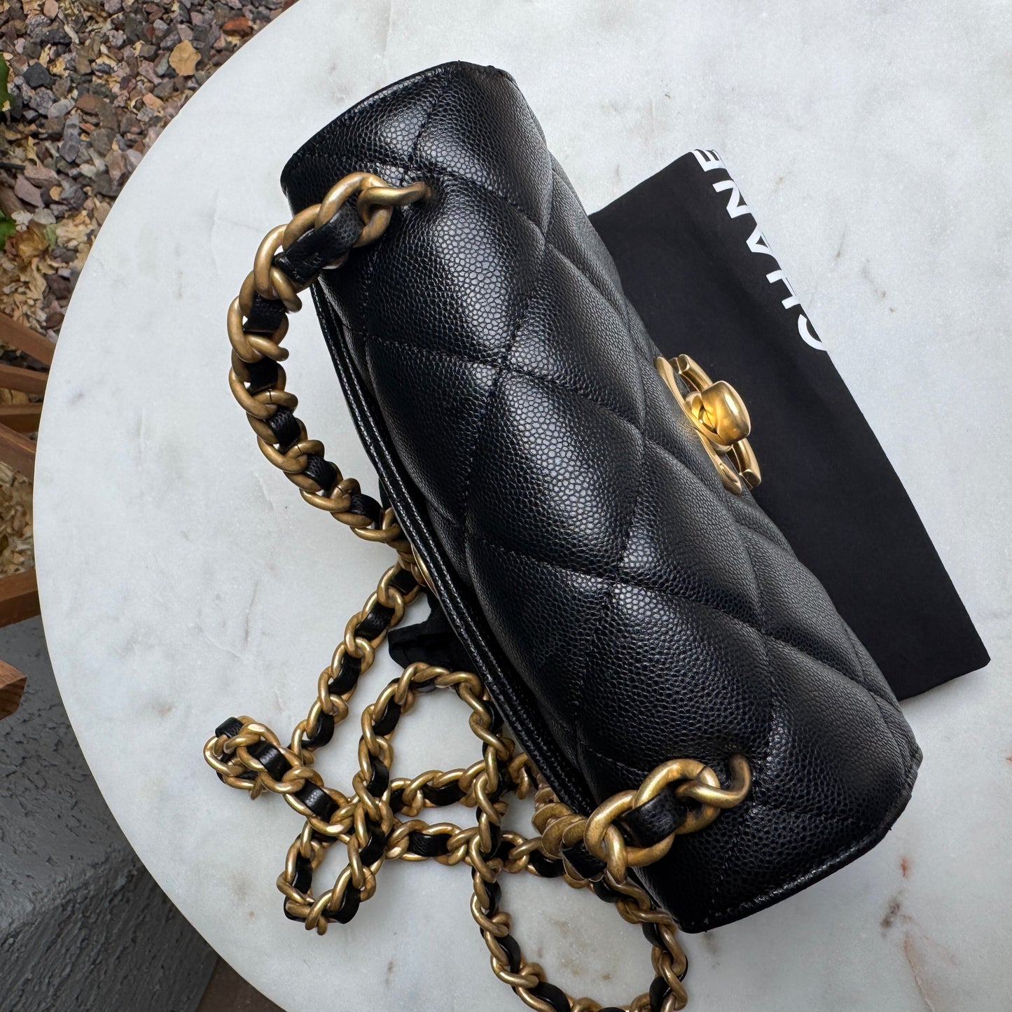 Chanel Shiny Caviar Quilted Small Single Flap Crossbody