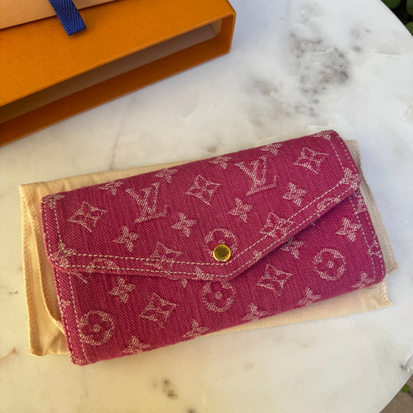 Louis Vuitton Denim Monogram Sarah Wallet