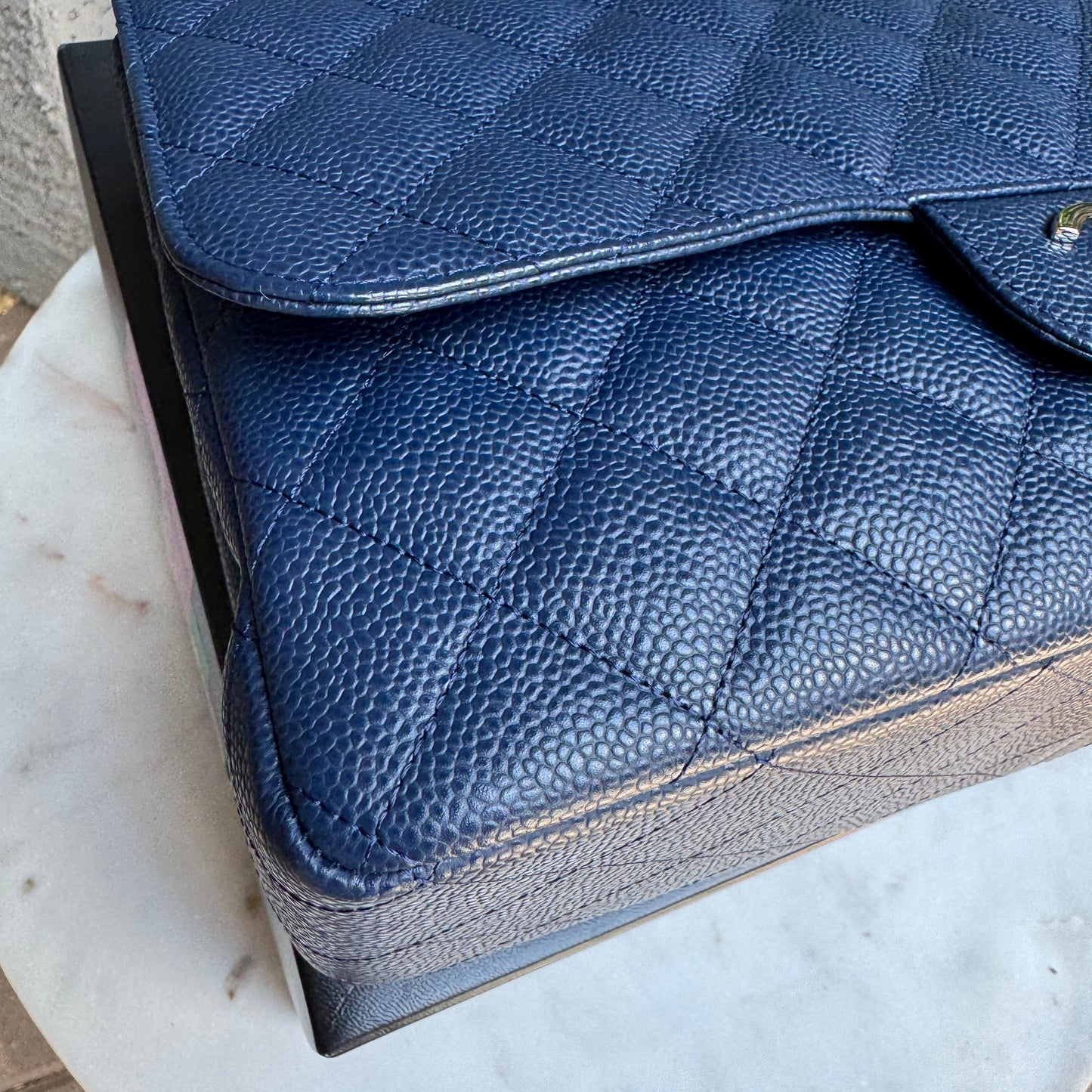 Chanel Jumbo Classic Single Flap Caviar Leather Shoulder Bag