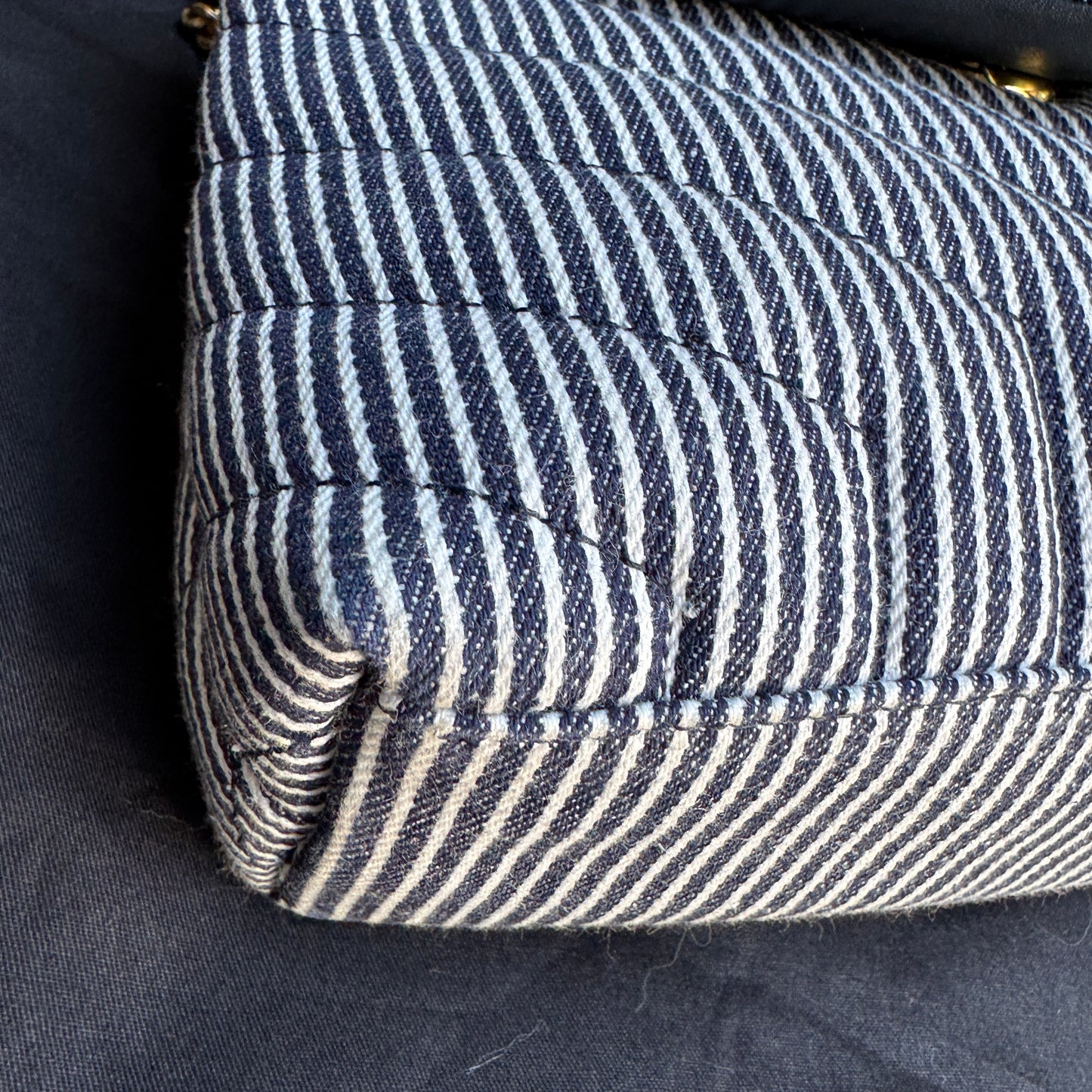 Saint Laurent Small Loulou Striped Chain Crossbody