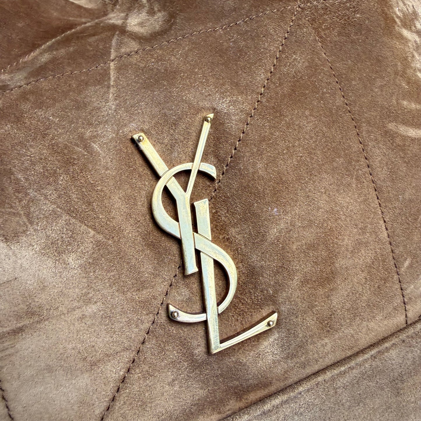 Saint Laurent Suede Leather Medium Jamie Shopping Bag with Pouch
