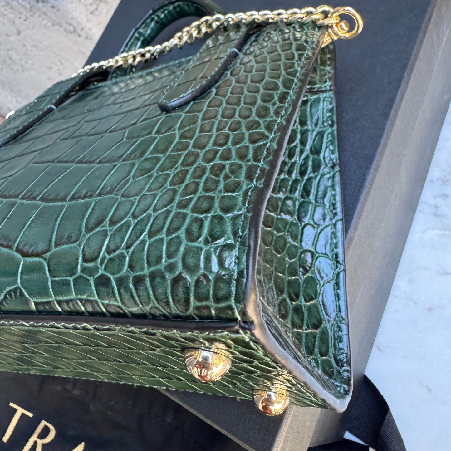 Strathberry Embossed Croc Leather Mini Tote Leather Crossbody