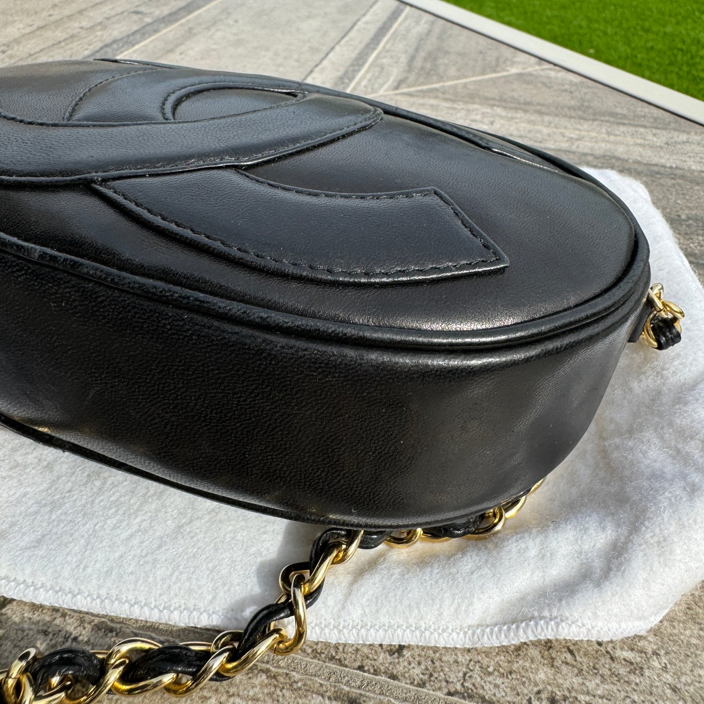 Chanel Vintage CC Tassel Round Lambskin Camera Bag