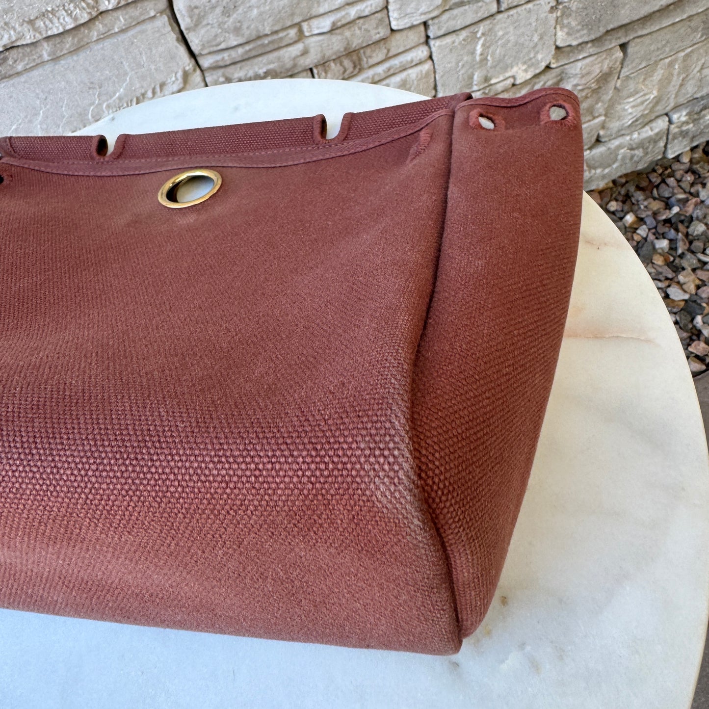 Hermès Vintage Leather & Toile Herbag 31