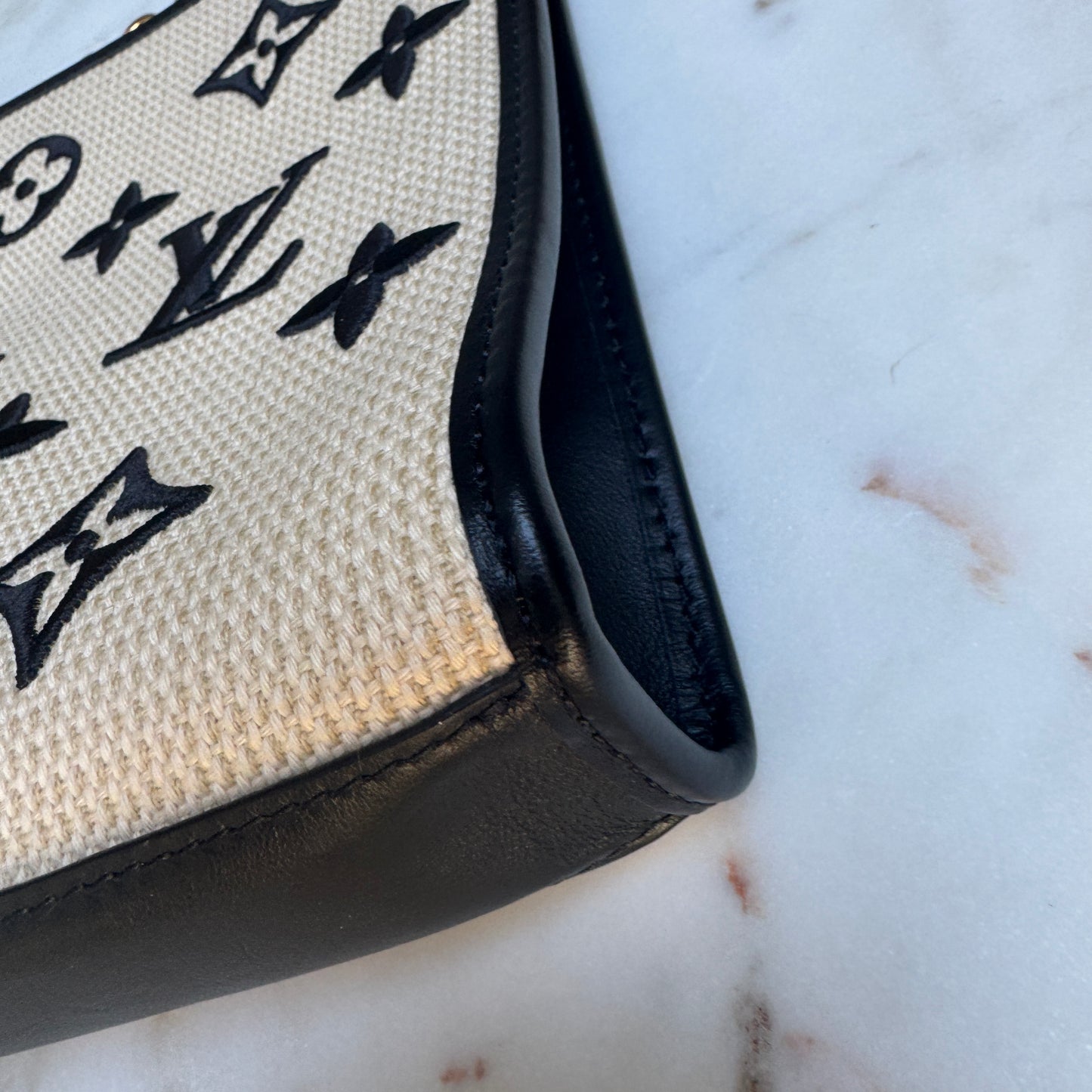 Louis Vuitton Raffia Toiletry 26 Pouch Pochette on Chain