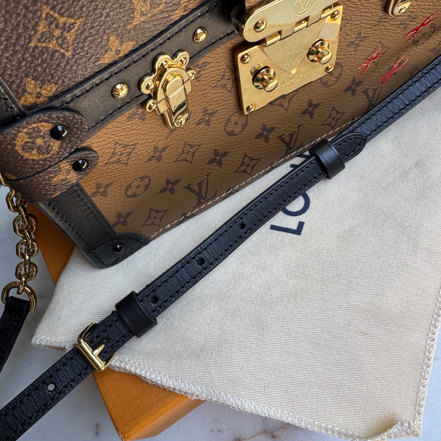 Louis Vuitton Reverse Monogram Trunk Clutch