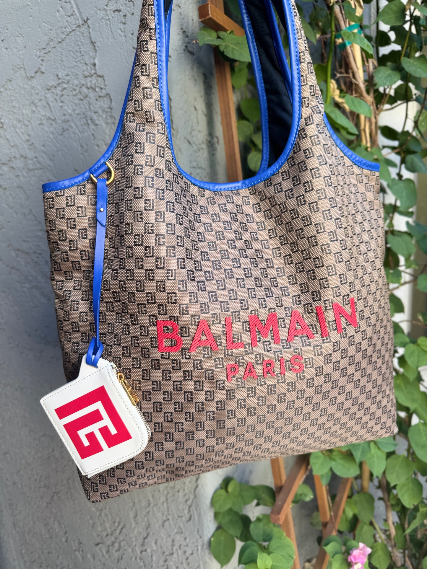 Balmain Monogram Grocery Bag Shopping Tote