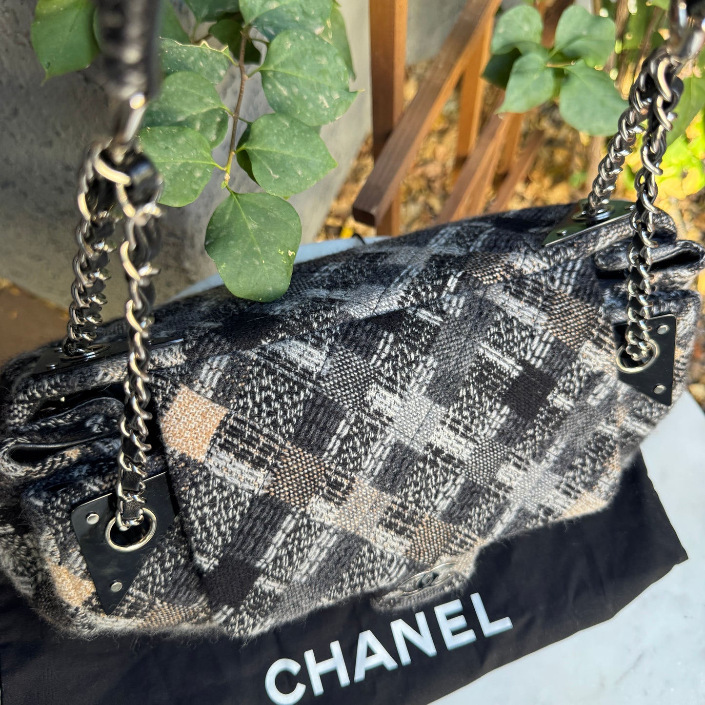 Chanel Tweed CC East West Shoulder Bag