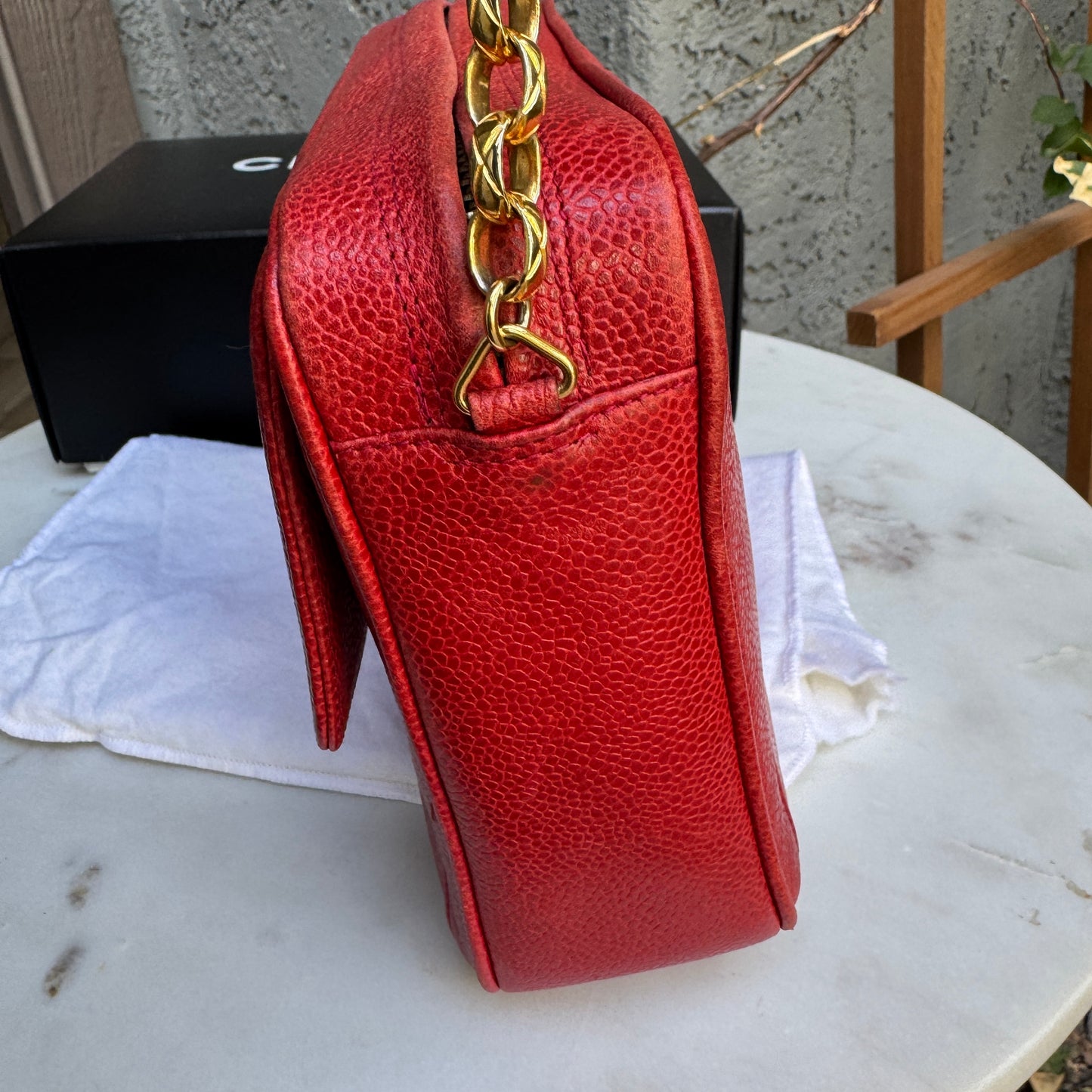 Chanel Caviar Leather Camera CC Vintage Flap Crossbody