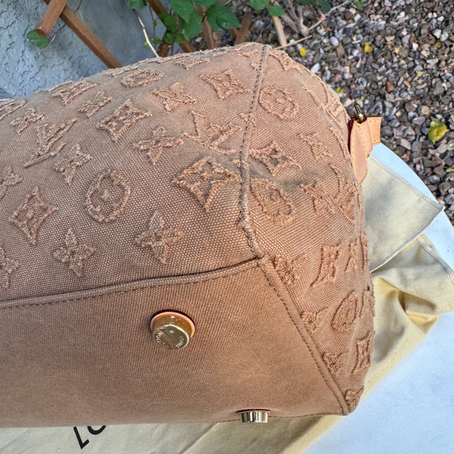 Louis Vuitton Monogram Stone Denim Speedy Bandouliere 35