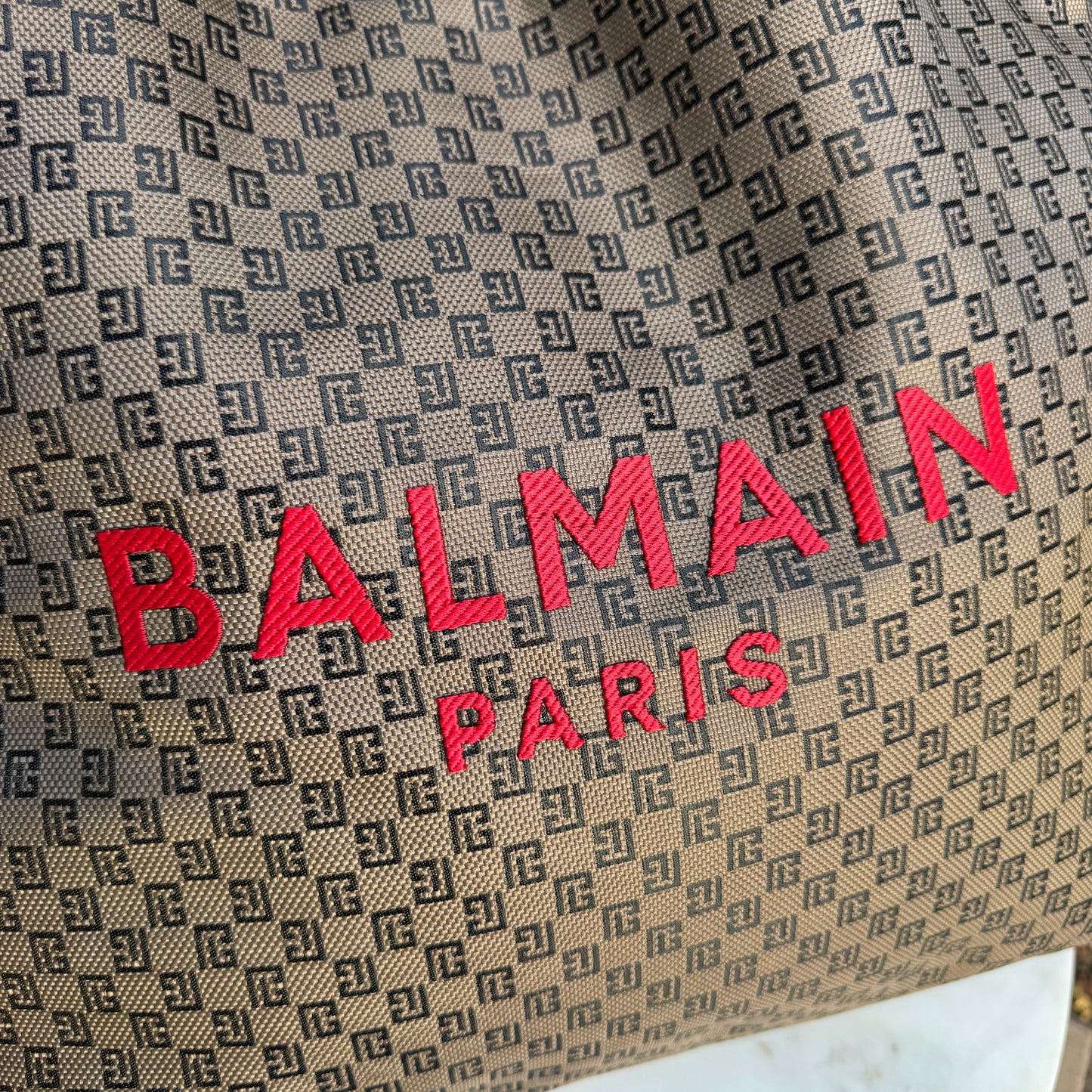 Balmain Monogram Grocery Bag Shopping Tote