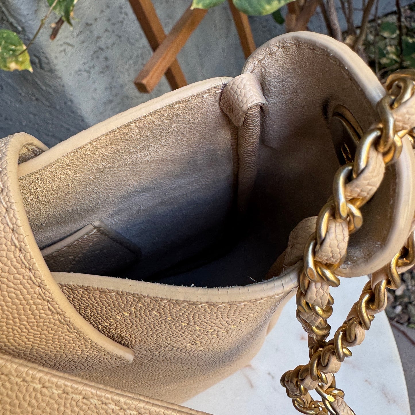 Chanel Moon Lock Perforated Diamond Caviar Leather Hobo