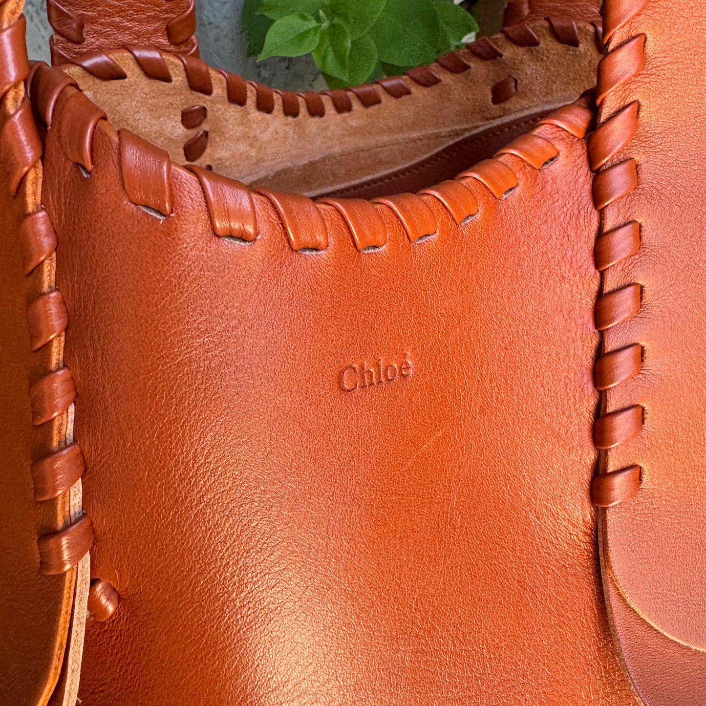 Chloé Mony Whipstitch Leather Medium Tote