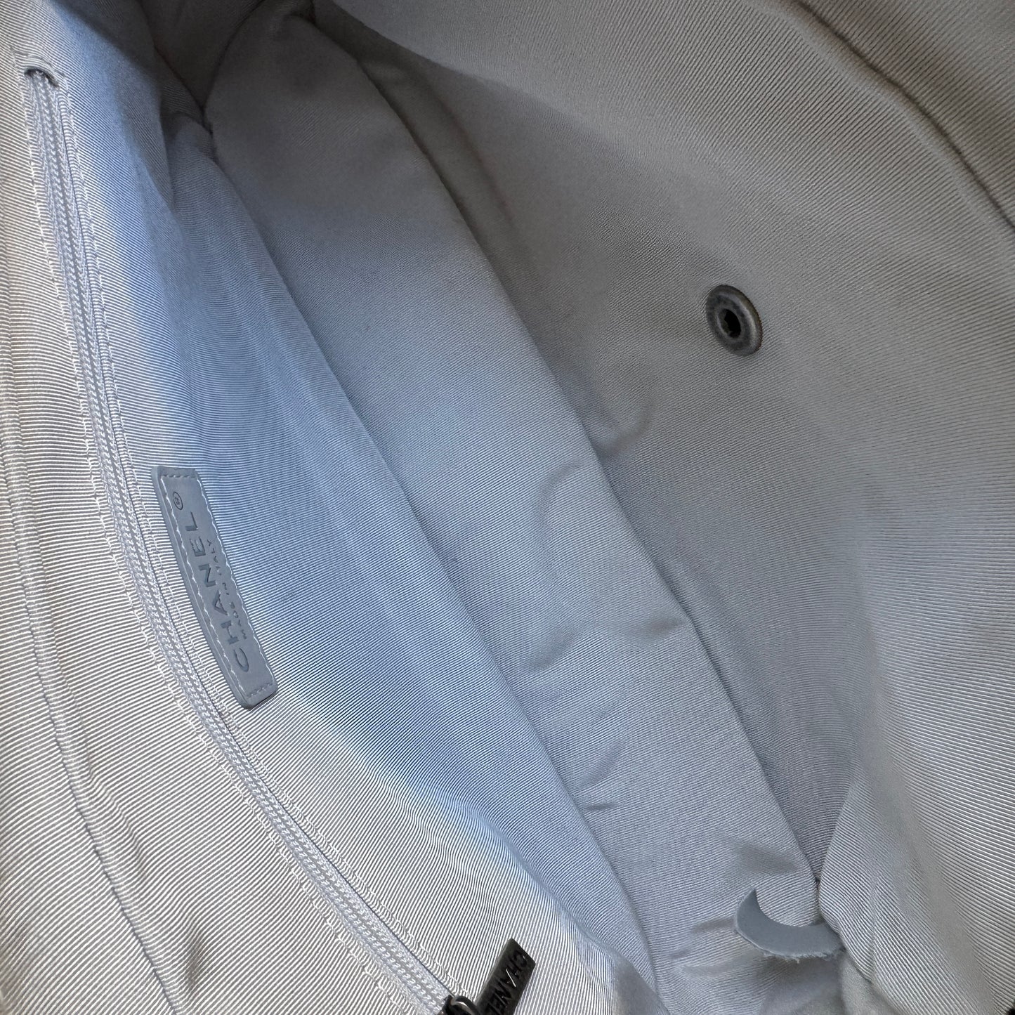 Chanel Silver Quilted Leather Airline Casual Rock Easy Flap Shoulder Bag