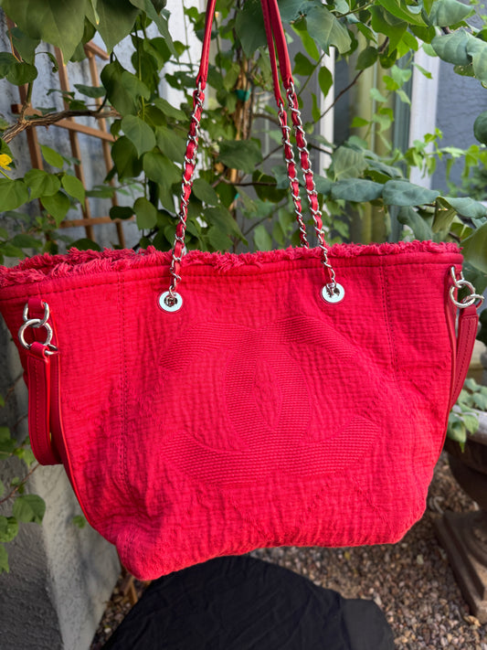 Chanel Double Face Deauville Fringe Shopping Tote