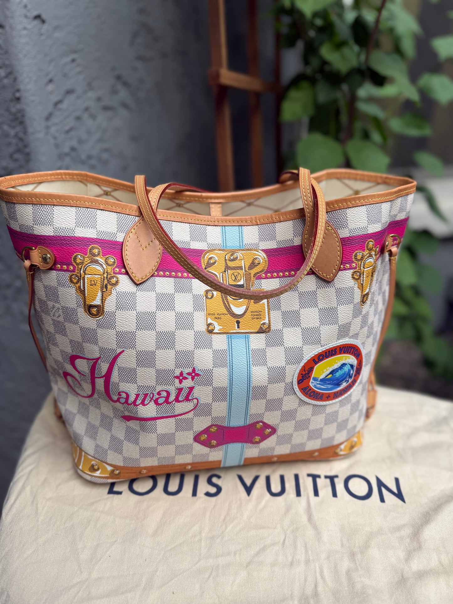 Louis Vuitton Damier Azur Summer Trunks Hawaii Neverfull MM