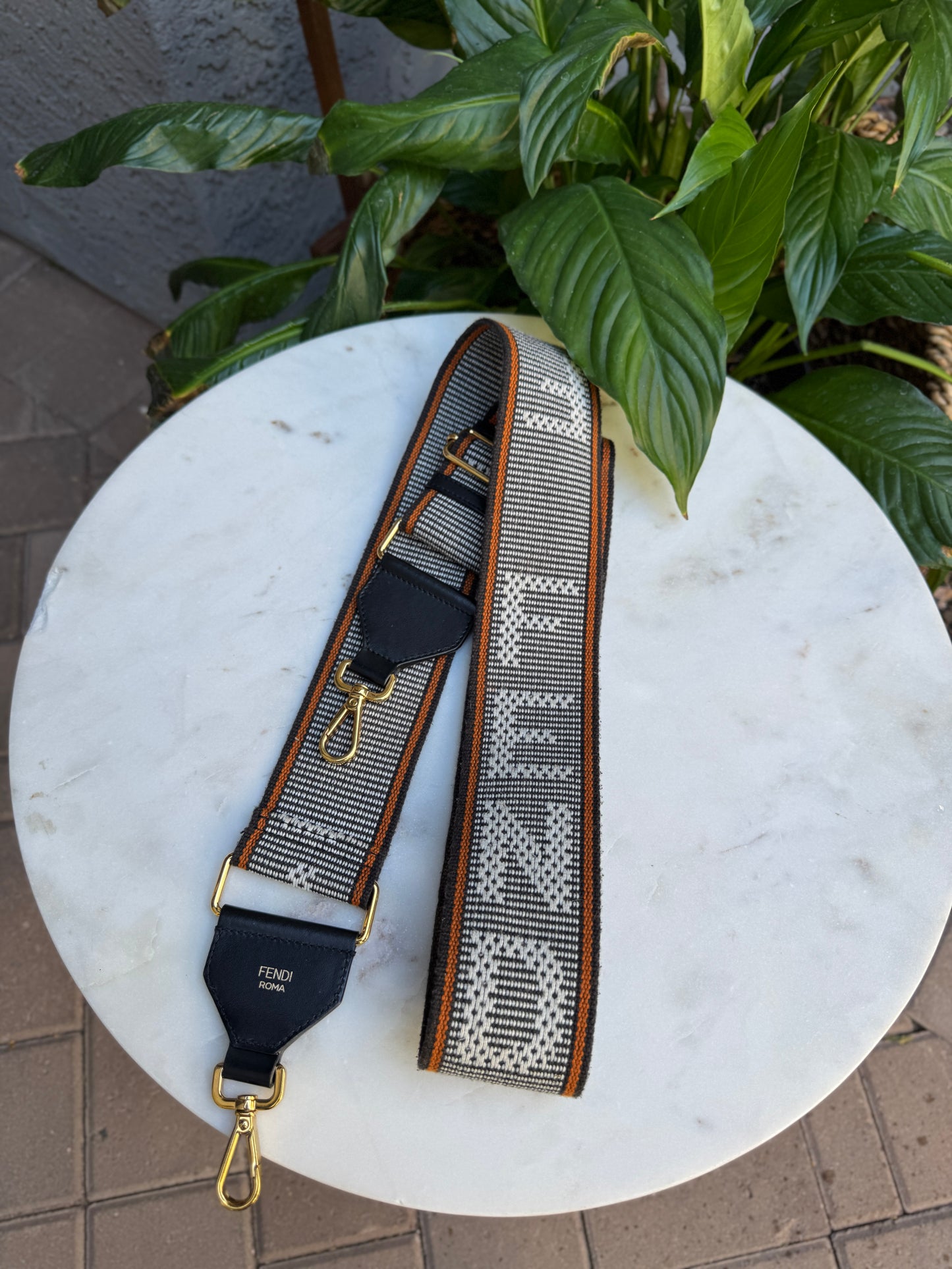 Fendi “Strap You” Adjustable Woven Wide Guitar Strap