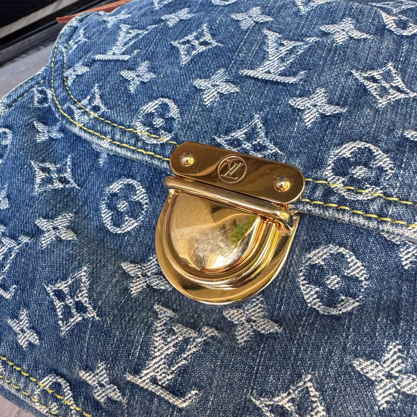 Louis Vuitton Vintage Monogram Denim Sac Plat Tote