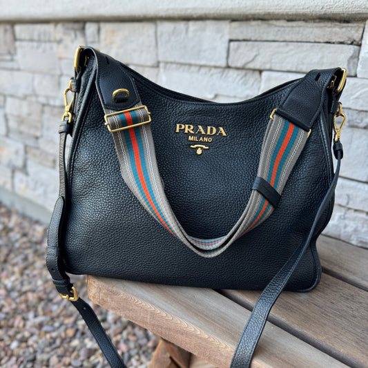 Prada Hobo Vitello Daino Phenix Crossbody