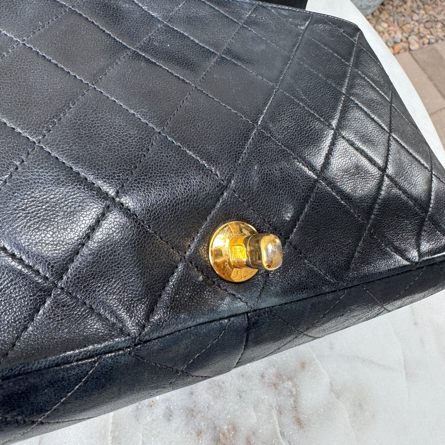 Chanel Vintage Lambskin Single Flap Matalese Full Flap Shoulder Bag