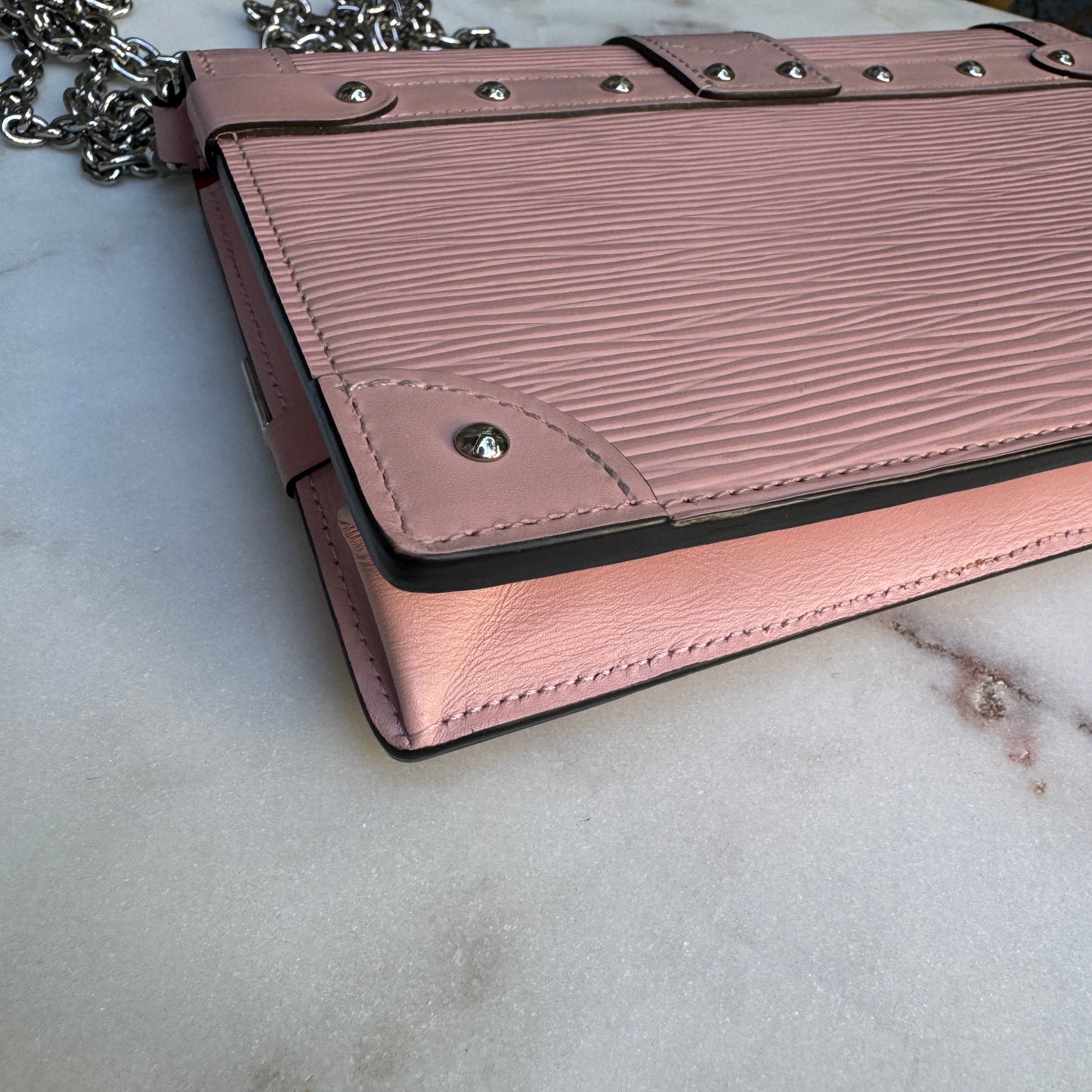 Louis Vuitton Epi Leather Trunk Chain Wallet on Chain Crossbody