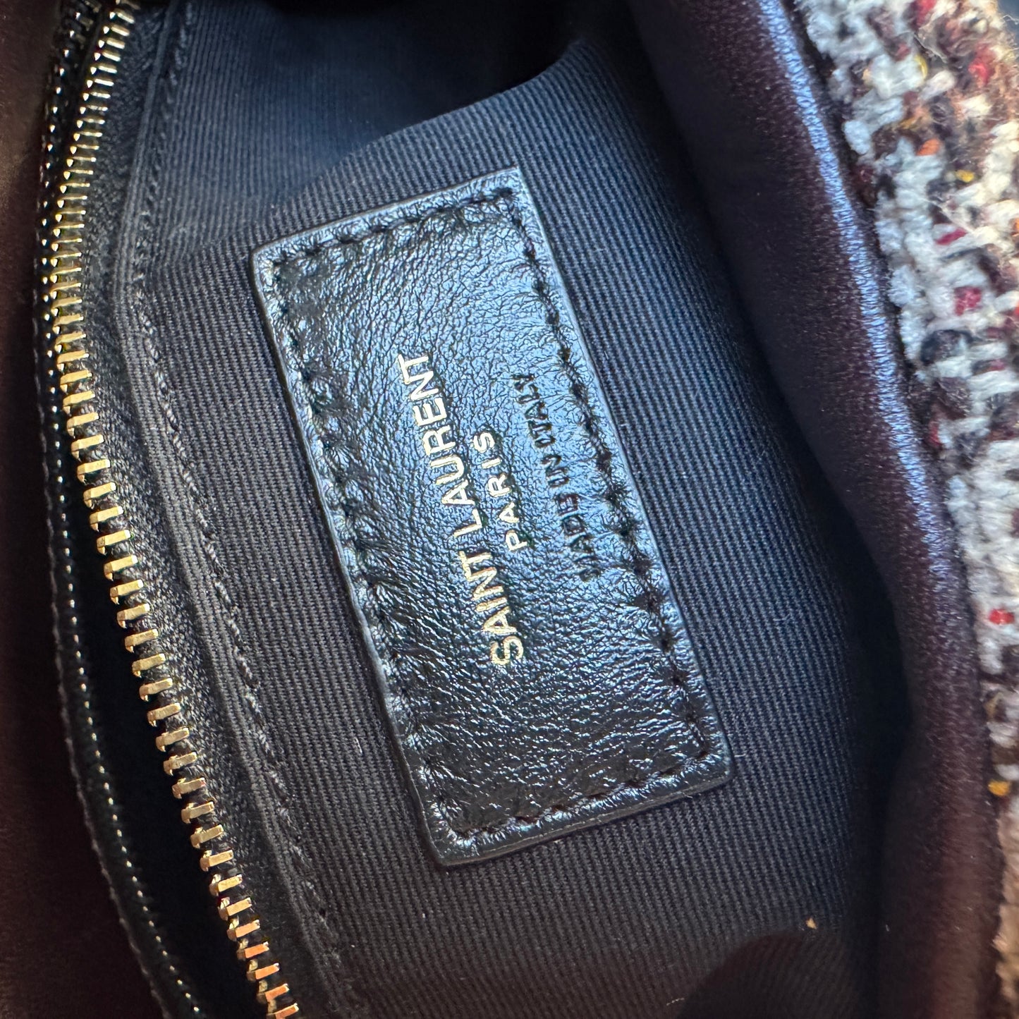 Saint Laurent Tweed Loulou Medium Monogram Puffer Shoulder Bag