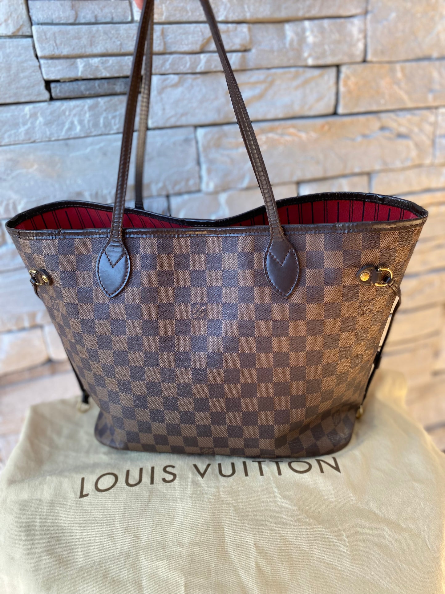 Louis Vuitton Damier Ebene Neverfull MM Tote