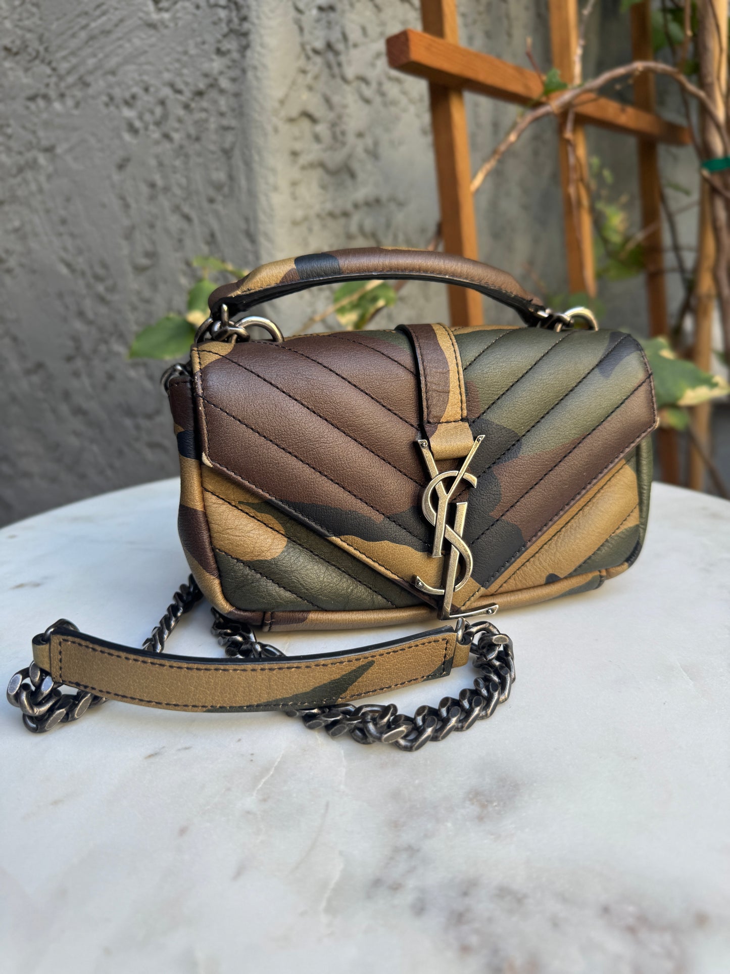 Saint Laurent Camo Mini College Crossbody