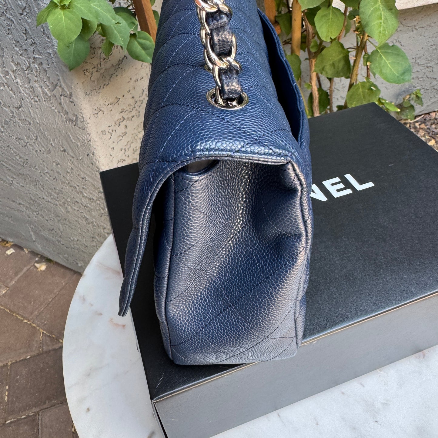 Chanel Jumbo Classic Single Flap Caviar Leather Shoulder Bag