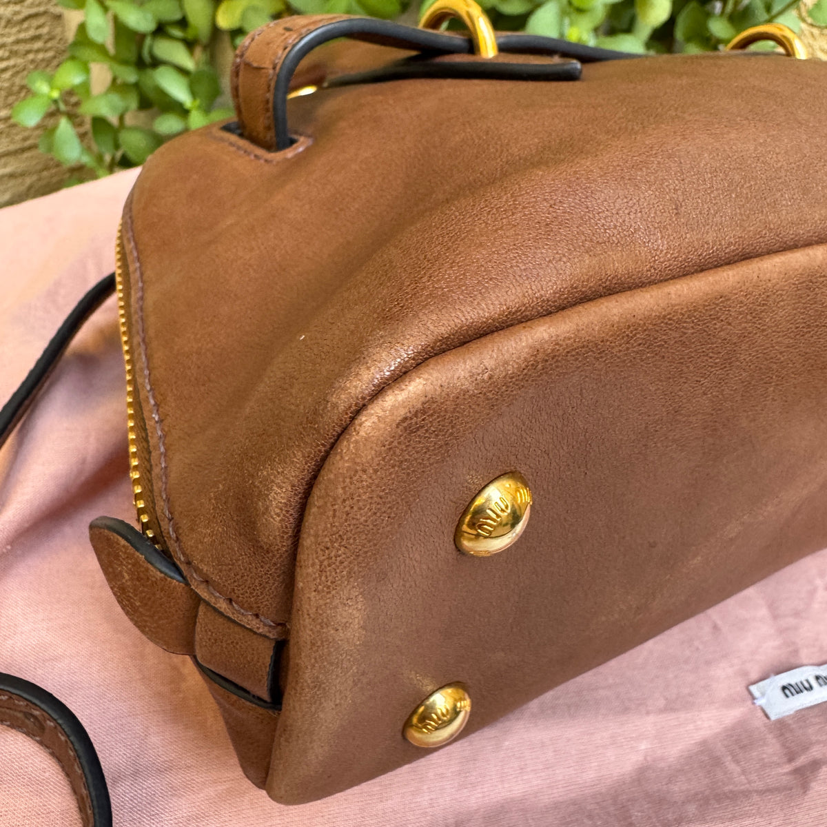 Miu Miu Adventure Nappa Leather Top Handle Bag
