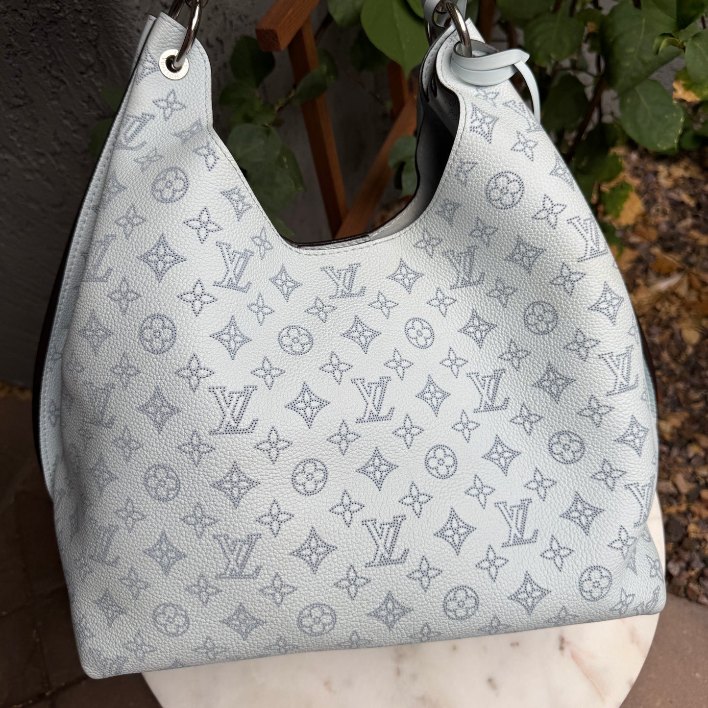 Louis Vuitton Mahina Leather Caramel Hobo Shoulder Bag