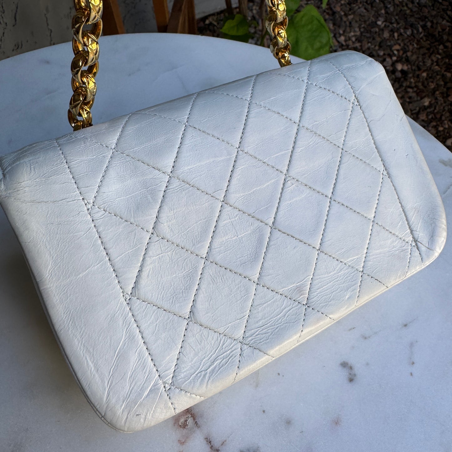 Chanel Diana Vintage Quilted Lambskin Small Single Flap Shoulder Bag
