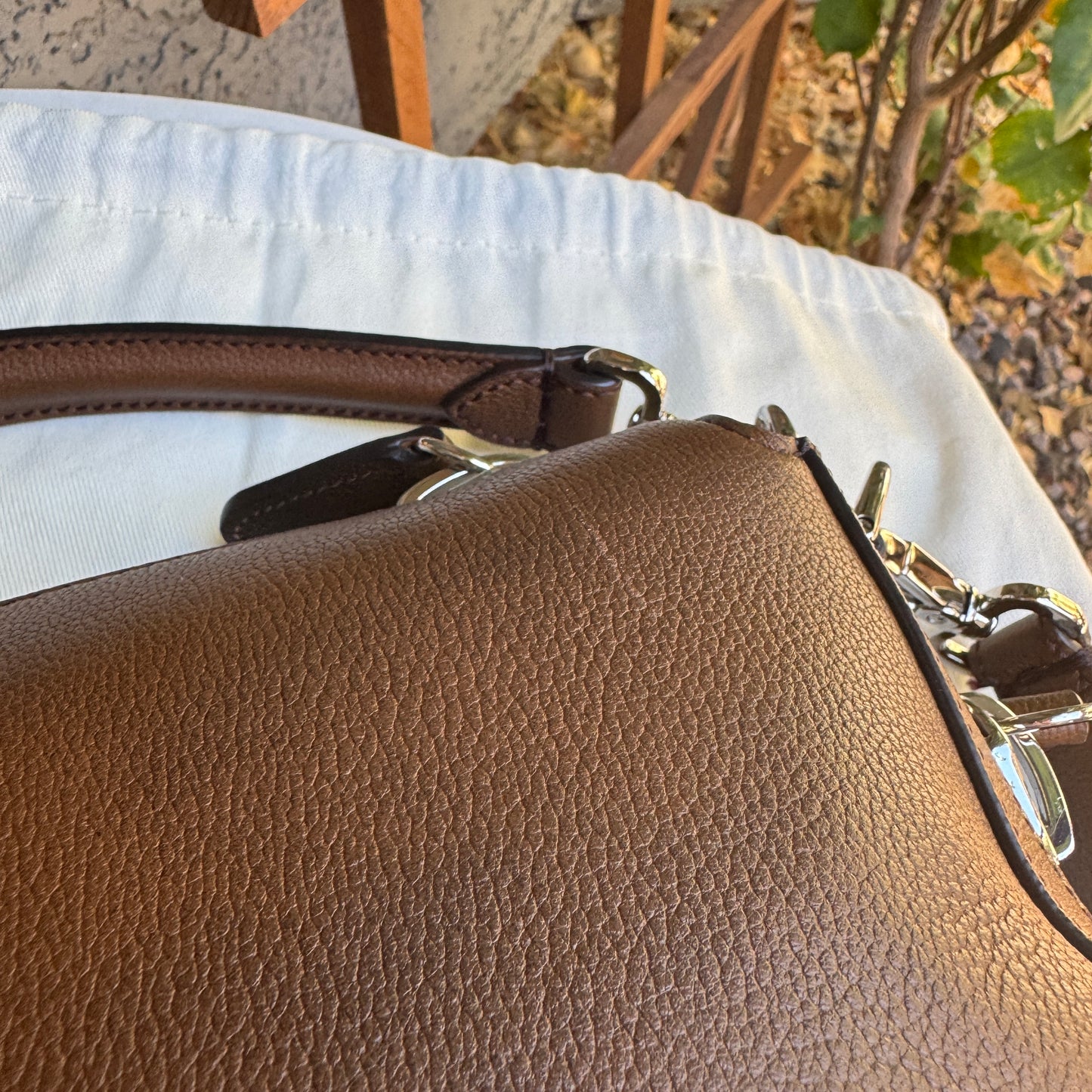 Fendi Leather Baguette Zipper Crossbody
