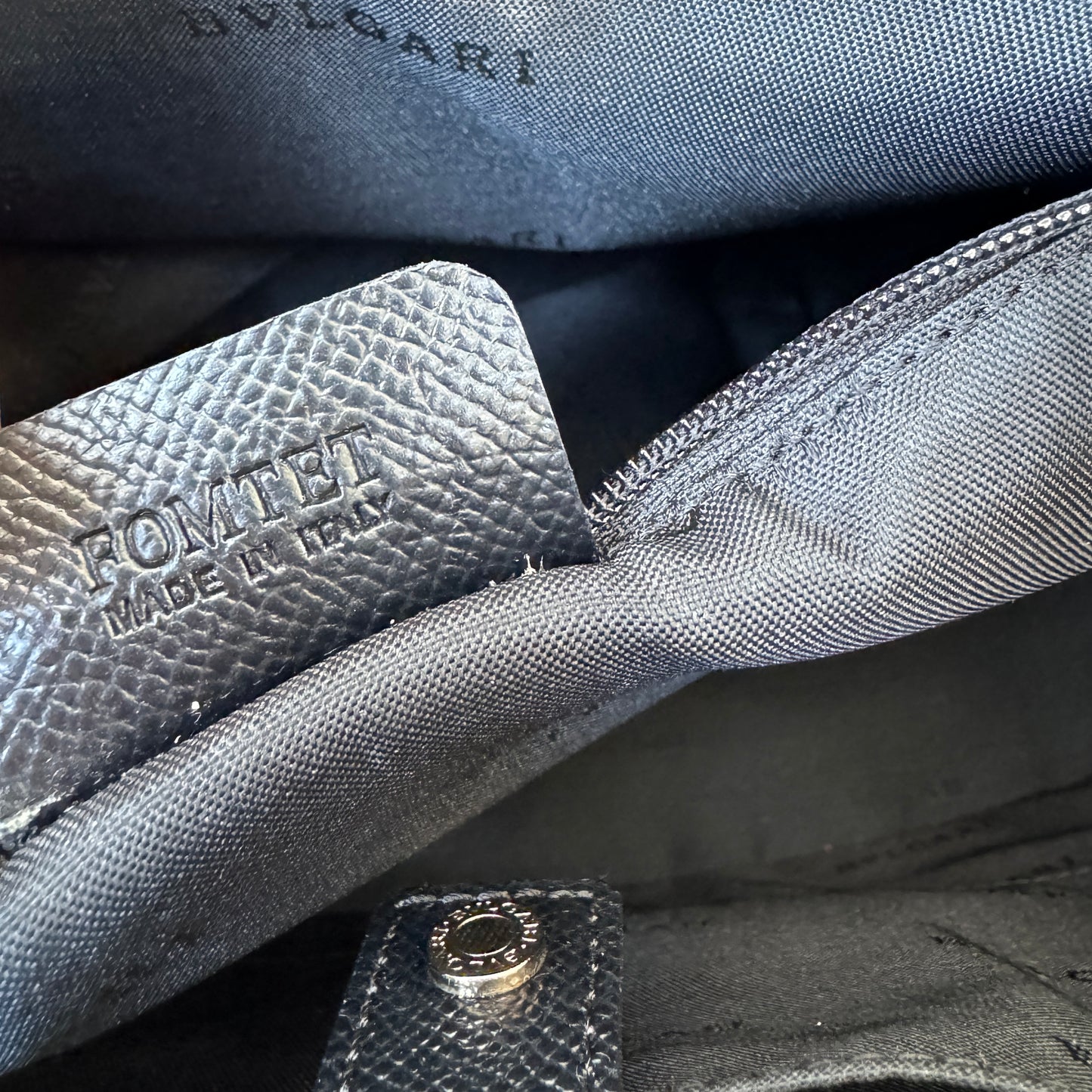 Bvlgari Vintage Black Leather Decollete Shoulder Bag