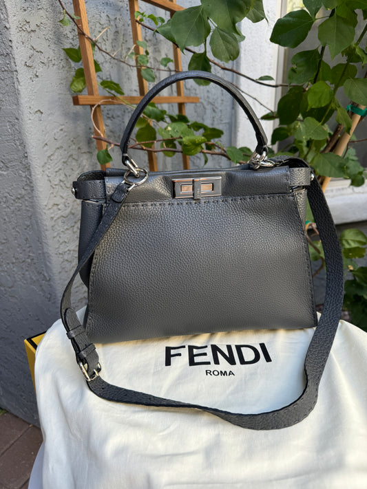 Fendi Cuoio Romano Selleria Leather Peekaboo Bag