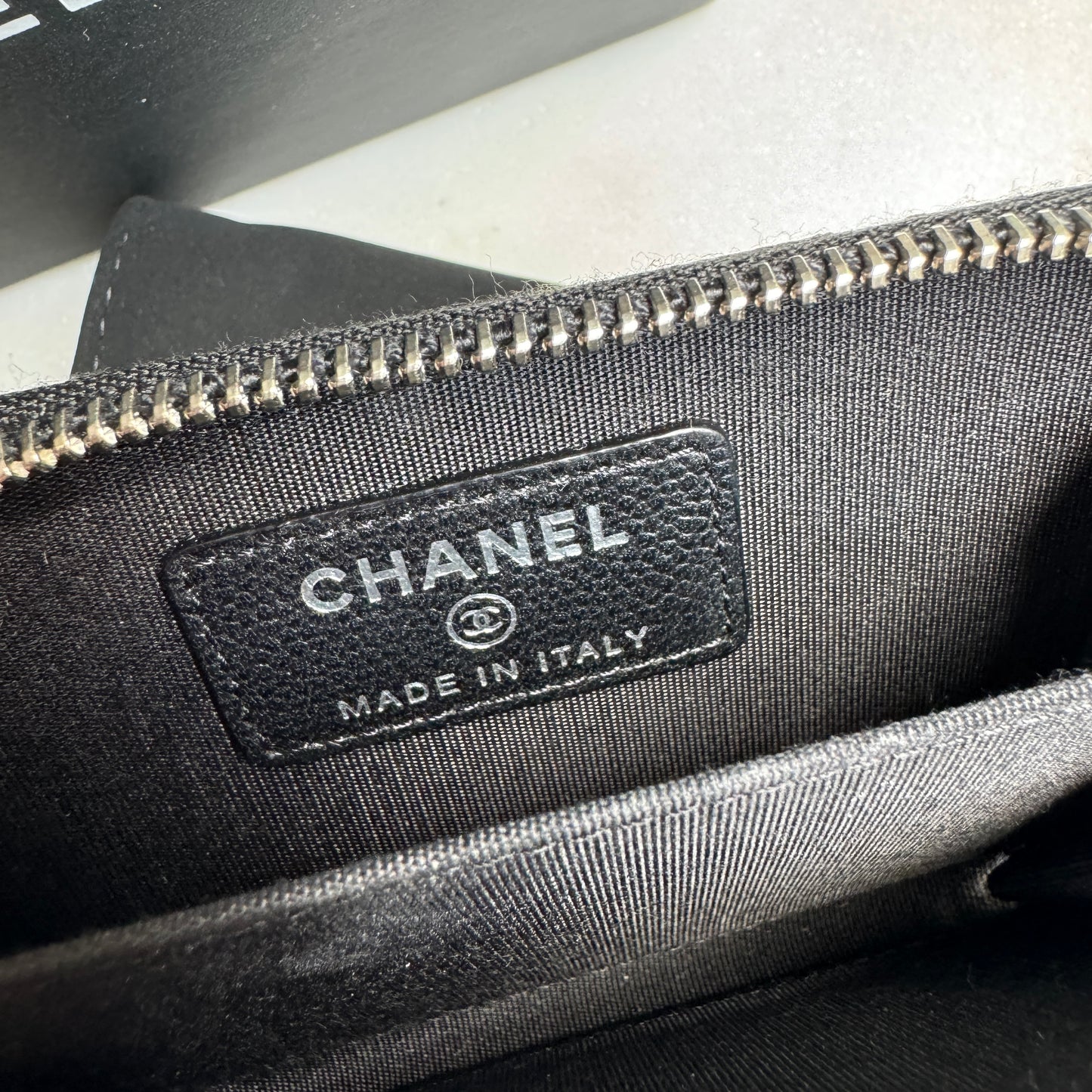 Chanel Caviar Diamond Quilted Leather Compact Zippy Wallet