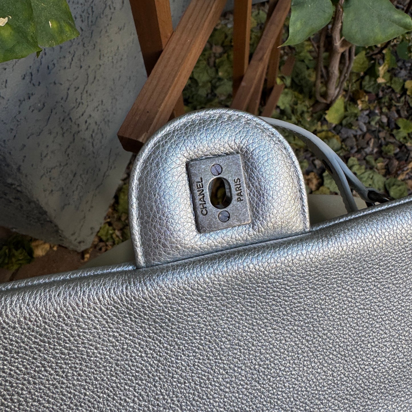 Chanel Silver Quilted Leather Airline Casual Rock Easy Flap Shoulder Bag