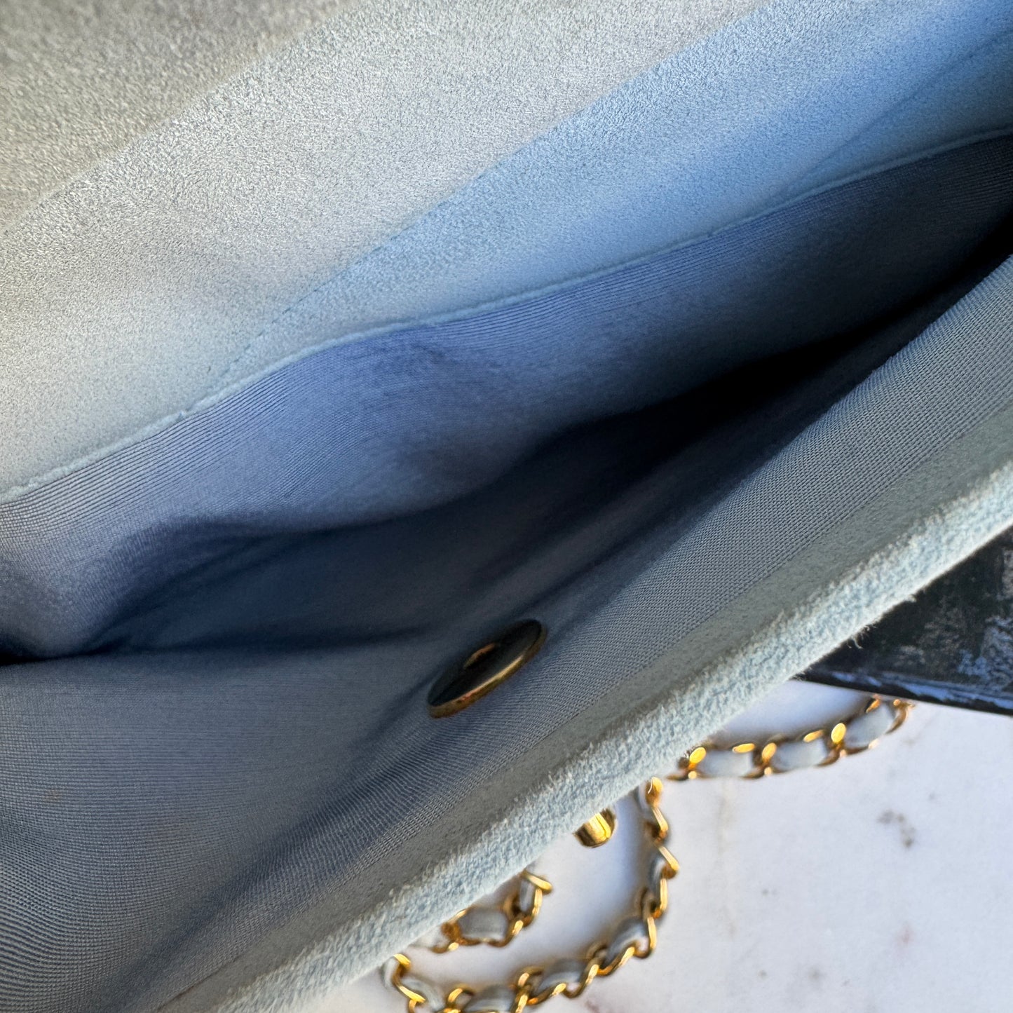 Chanel Vintage Suede Quilted Camera Shoulder Bag