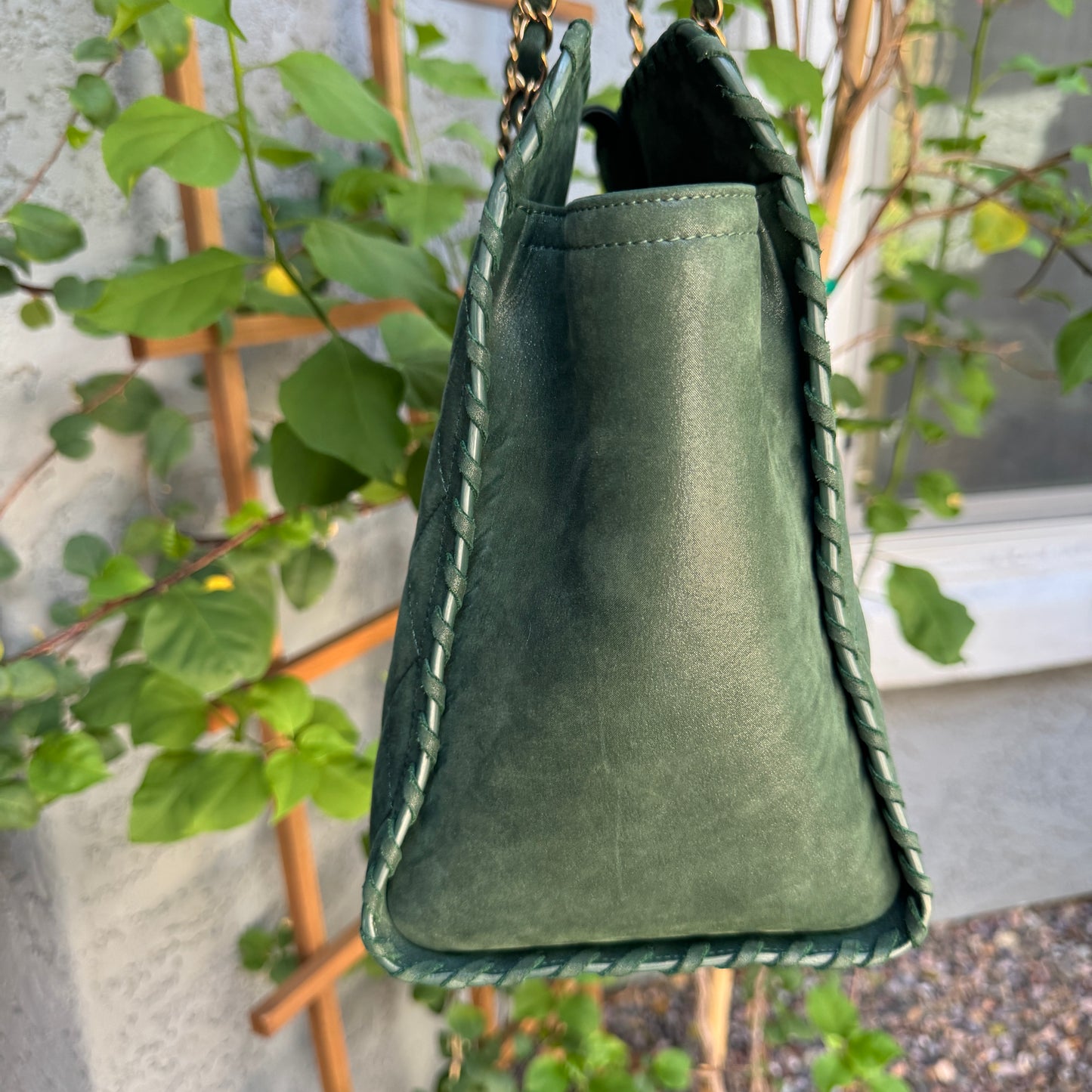 Chanel Nubuck Suede Quilted Whipstitch Happy Stitch Tote