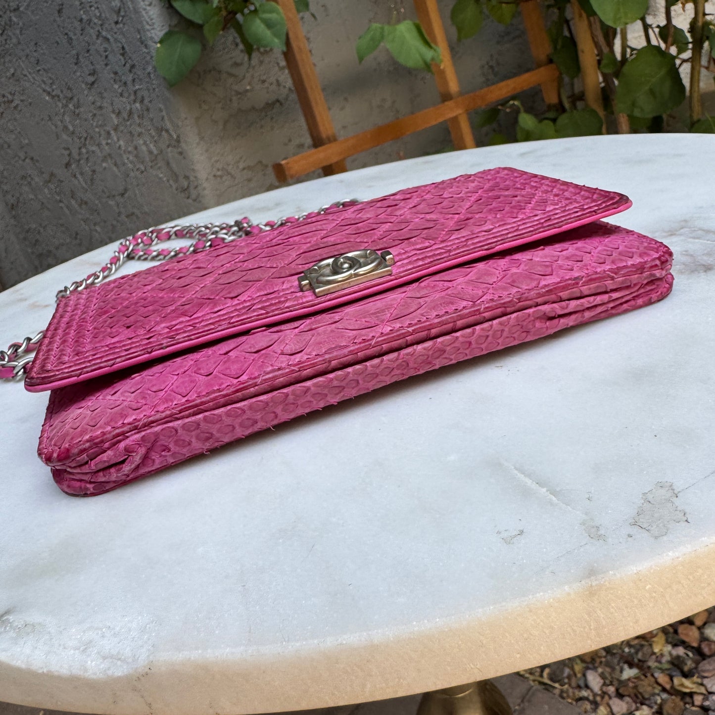 Chanel Python Boy WOC Wallet on Chain Crossbody